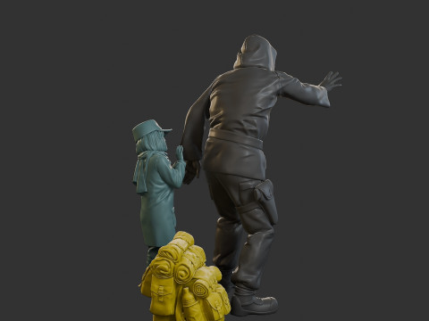Post-Apocalyptic Male PAM2 005B 3D Print Model
