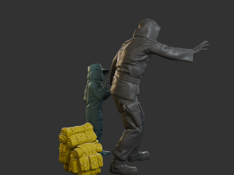 Post-Apocalyptic Male PAM2 005B 3D Print Model