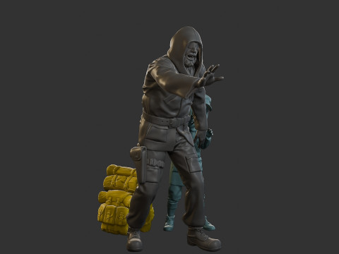 Post-Apocalyptic Male PAM2 005B 3D Print Model