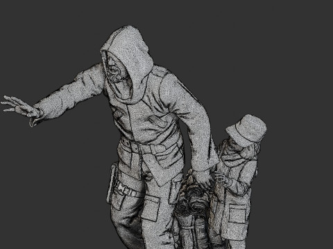 Post-Apocalyptic Male PAM2 005B 3D Print Model