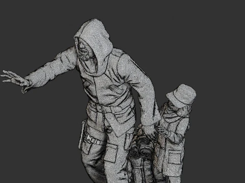 Post-Apocalyptic Male PAM2 005B 3D Print Model