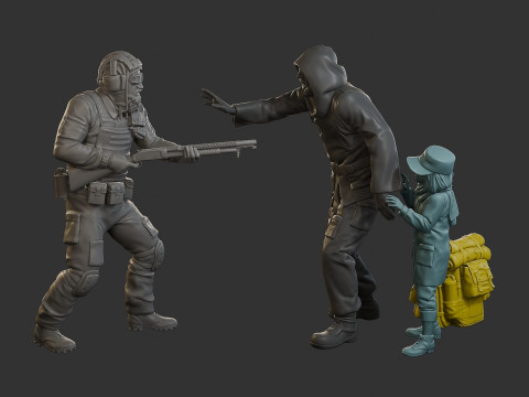 Post-Apocalyptic Male PAM2 SceneB Modelo de Impressão 3D