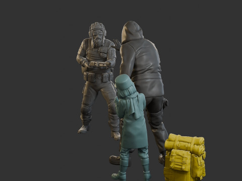 Post-Apocalyptic Male PAM2 SceneB 3D Print Model