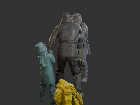 Post-Apocalyptic Male PAM2 SceneB 3D Print Model