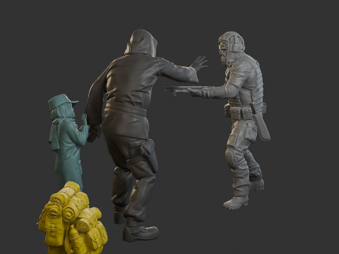 Post-Apocalyptic Male PAM2 SceneB 3D Print Model