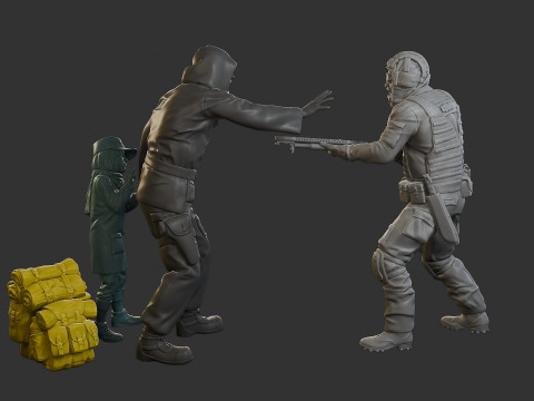 Post-Apocalyptic Male PAM2 SceneB 3D Print Model