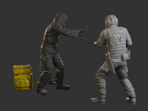 Post-Apocalyptic Male PAM2 SceneB 3D Print Model
