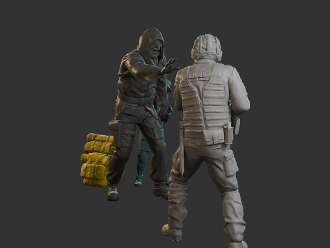 Post-Apocalyptic Male PAM2 SceneB 3D Print Model