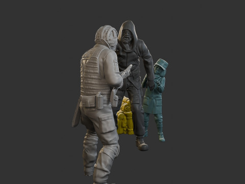 Post-Apocalyptic Male PAM2 SceneB 3D Print Model