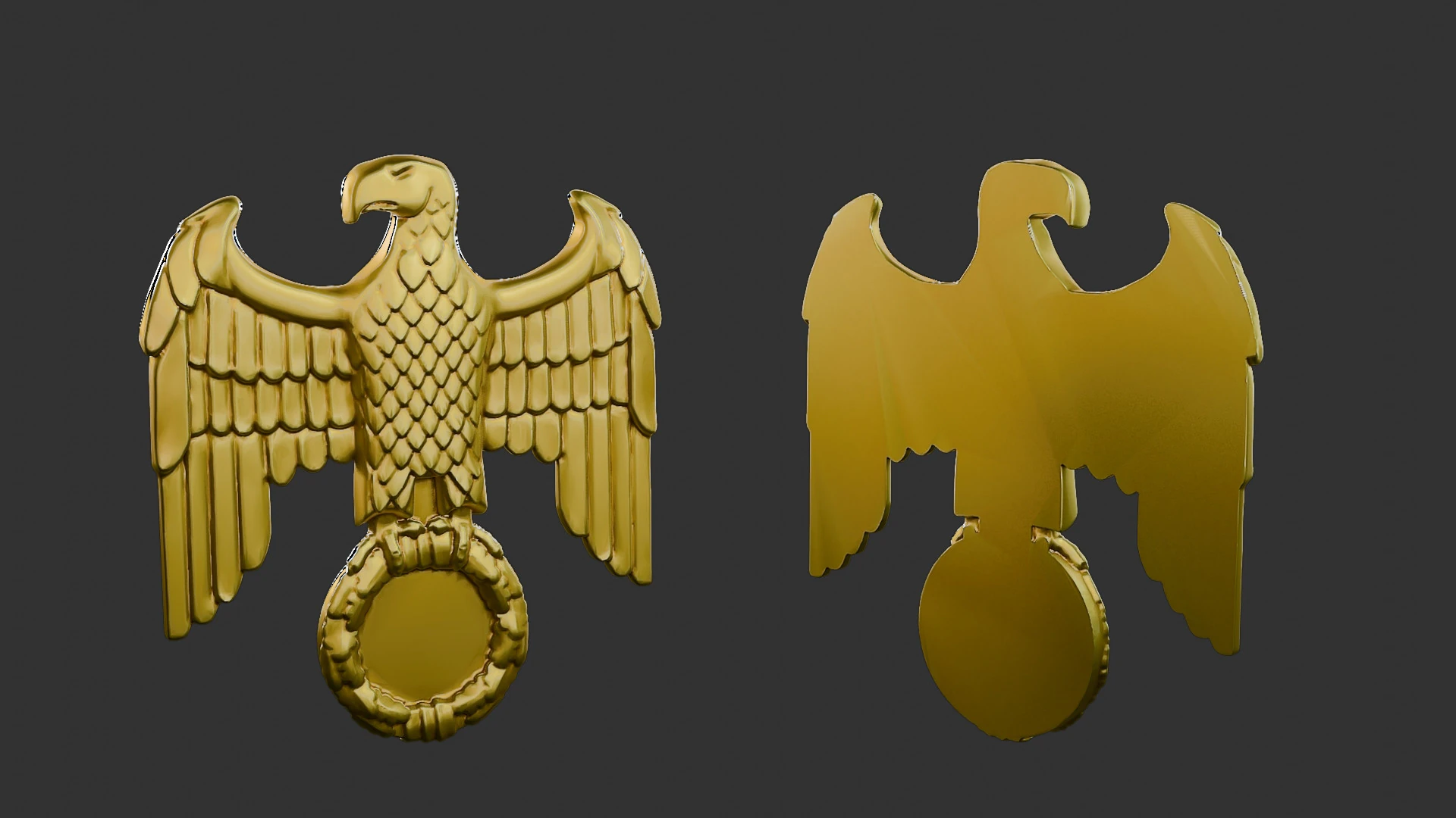 WWII German Eagle B 3D Print Model .c4d .max .obj .3ds .fbx .stl .blend