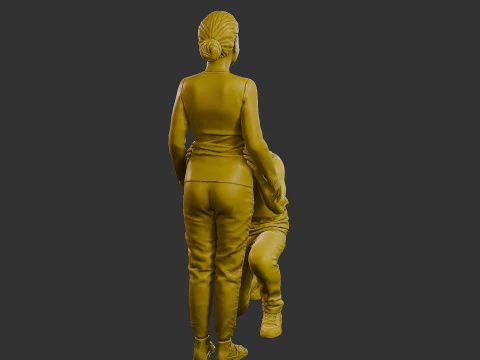 Donna incinta Ragazzo Bacio 3D Print Model