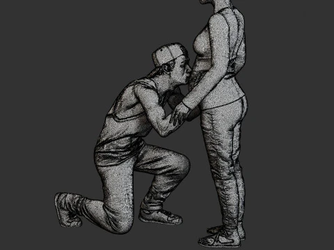 Donna incinta Ragazzo Bacio 3D Print Model