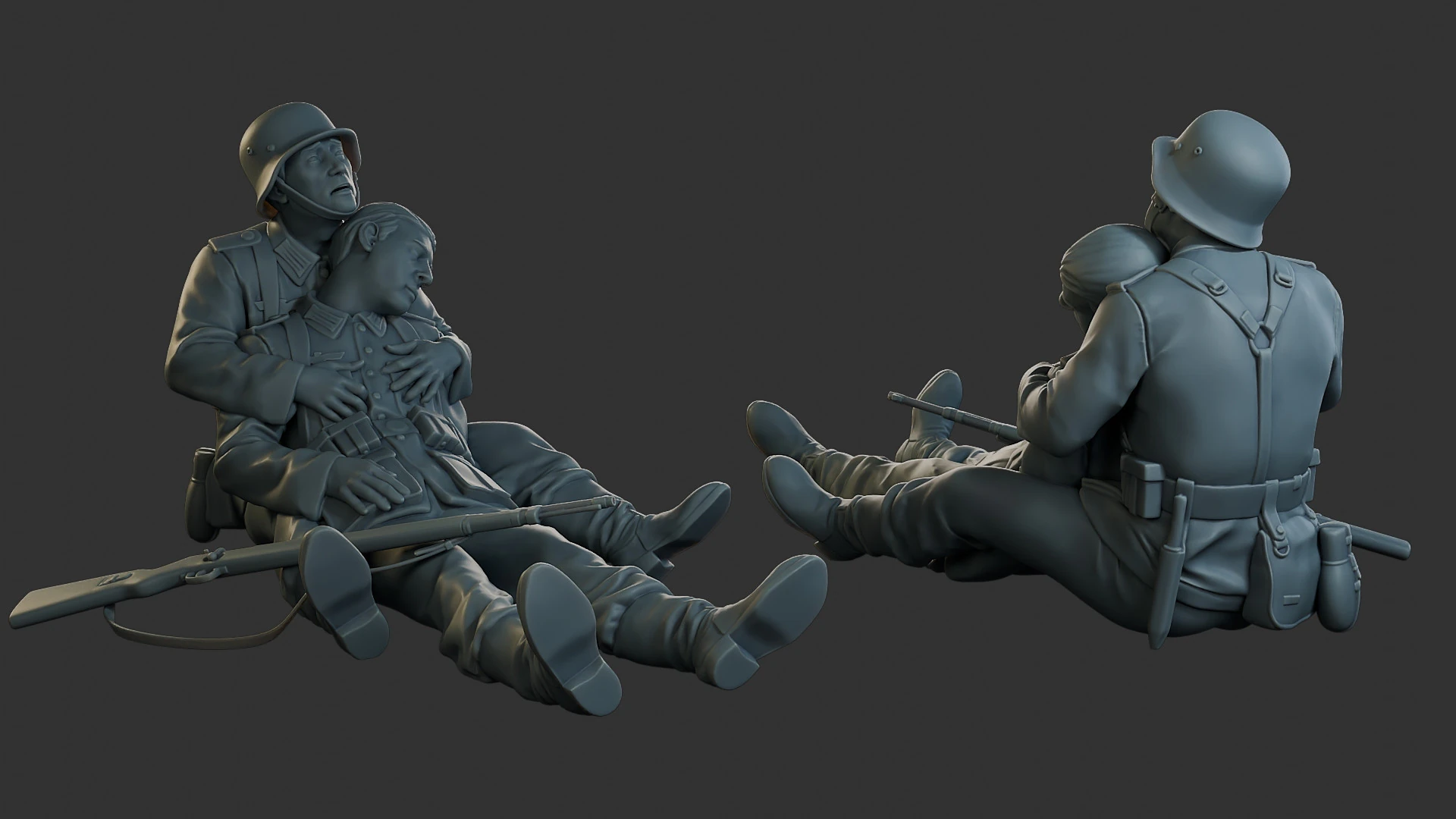 German soldiers ww2 G9 3D Print Model .c4d .max .obj .3ds .fbx .stl .blend 