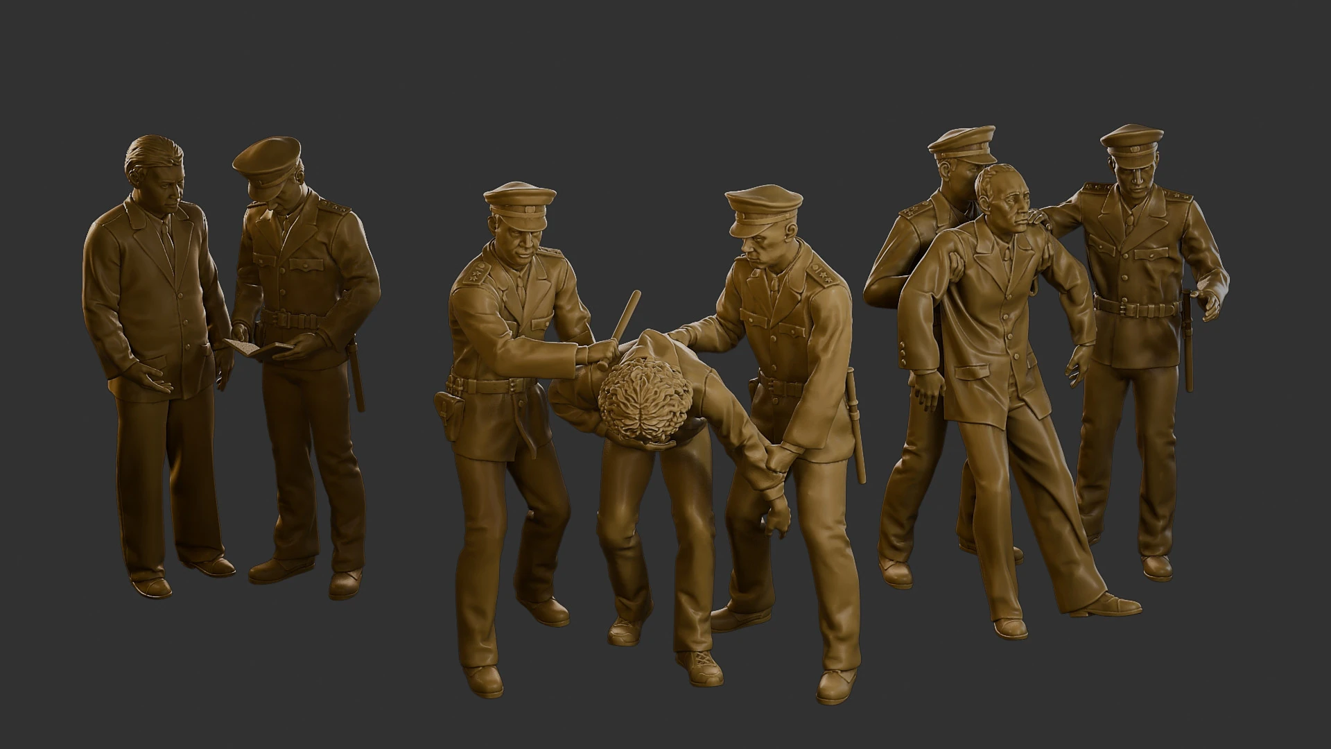 CzechoSlovak Communist Police CCP2 Pack1 3D Print Model .c4d .max .obj .3ds .fbx .stl .blend 