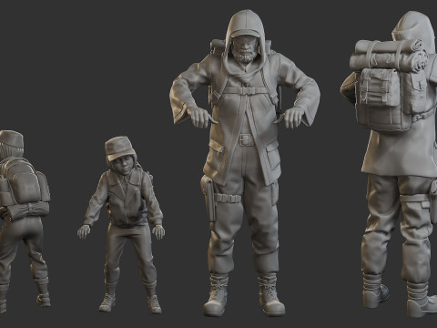 Post-Apocalyptic Male PAM3 001 Model Cetak 3D