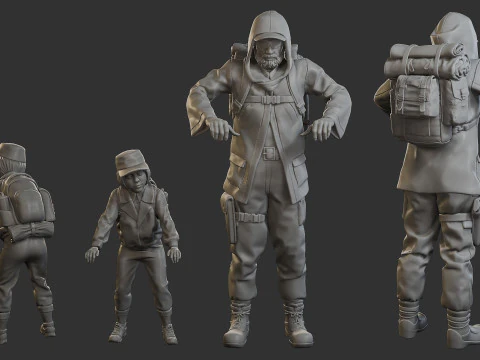 सर्वनाश के बाद पुरुष PAM3 001 3D प्रिंट मॉडल