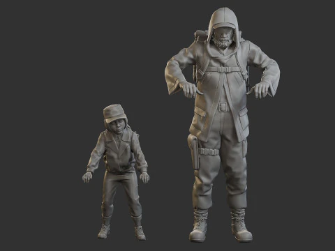 Post-Apocalyptic Male PAM3 001 3D Print Model