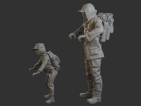 Post-Apocalyptic Male PAM3 001 3D Print Model