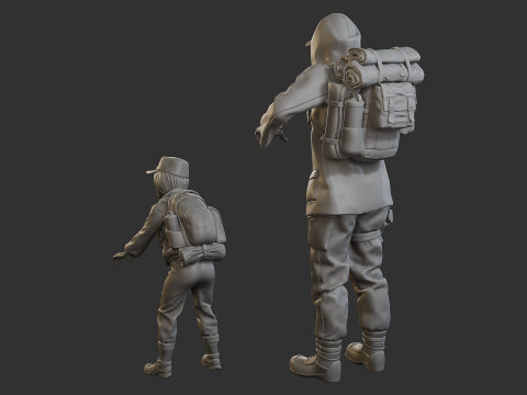 Post-Apocalyptic Male PAM3 001 3D Print Model