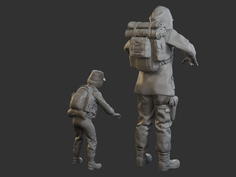 Post-Apocalyptic Male PAM3 001 3D Print Model