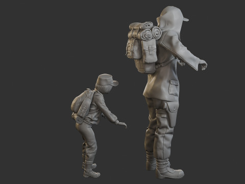 Post-Apocalyptic Male PAM3 001 3D Print Model