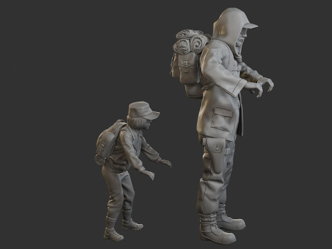 Post-Apocalyptic Male PAM3 001 3D Print Model