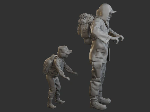 Post-Apocalyptic Male PAM3 001 3D Print Model
