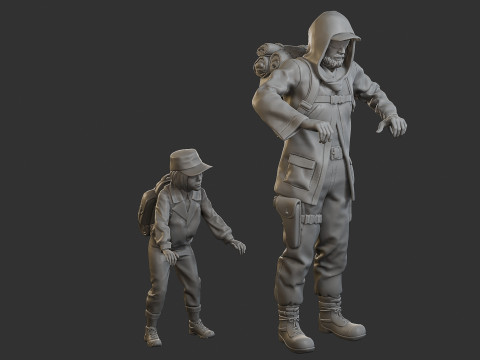 Post-Apocalyptic Male PAM3 001 3D Print Model
