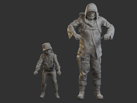Post-Apocalyptic Male PAM3 001 3D Print Model