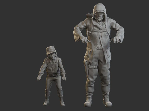 Post-Apocalyptic Male PAM3 001 3D Print Model