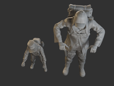 Post-Apocalyptic Male PAM3 001 3D Print Model