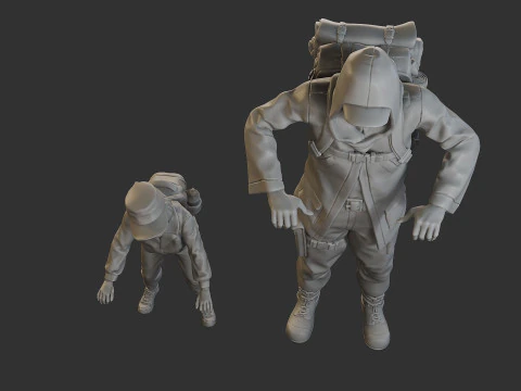 Post-Apocalyptic Male PAM3 001 3D Print Model