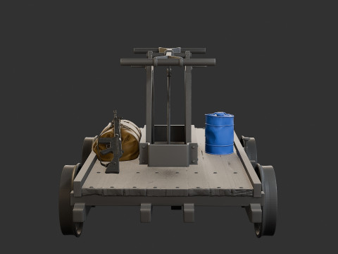 HandCar Railroad 3D Print Model
