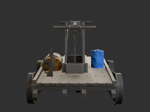 HandCar Railroad 3D Print Model