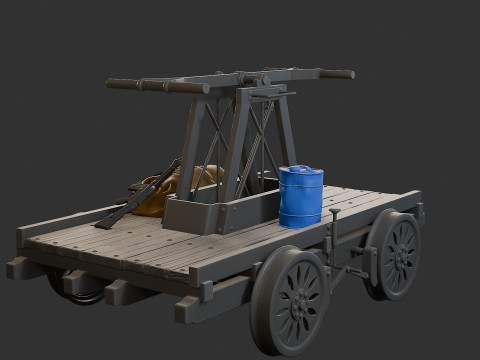 HandCar Railroad 3D Print Model