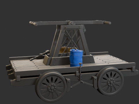 HandCar Railroad 3D Print Model