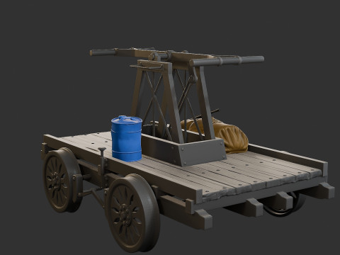 HandCar Railroad 3D Print Model