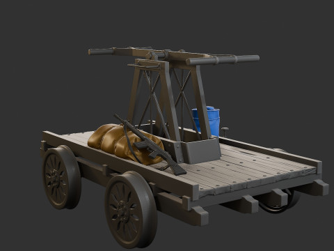 HandCar Railroad 3D Print Model
