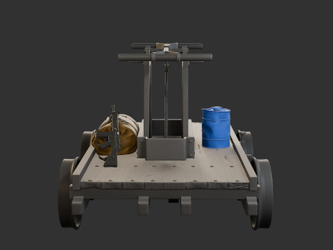 HandCar Railroad 3D Print Model
