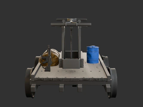 HandCar Railroad 3D Print Model