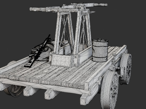 HandCar Railroad 3D Print Model