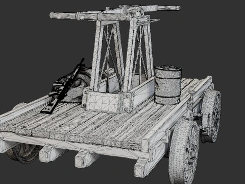 HandCar Railroad 3D Print Model