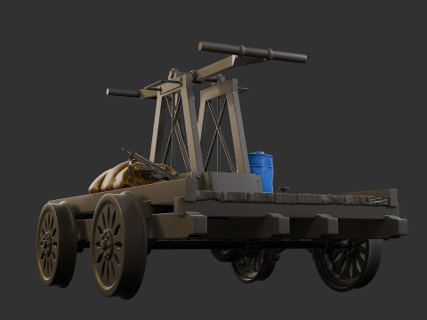 HandCar Railroad 3D Print Model