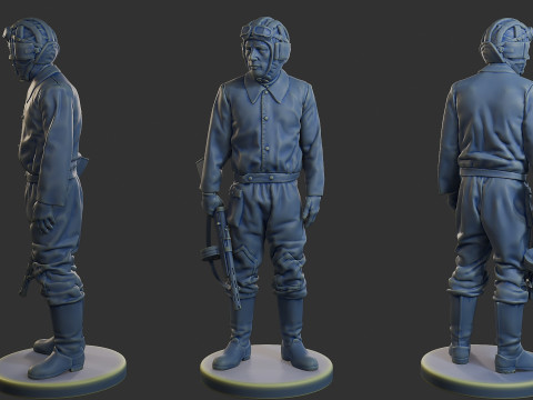 Tripulação de tanque soviético russo STC WW2 1 001 Modelo de Impressão 3D