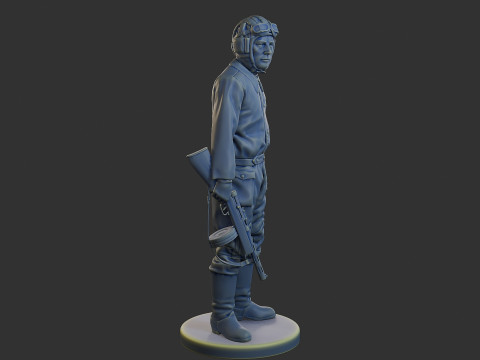 Équipage de char soviétique russe STC WW2 1 001 Modèles 3D en vedette