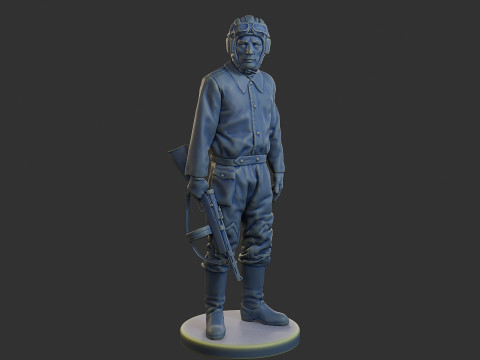 Équipage de char soviétique russe STC WW2 1 001 Modèles 3D en vedette