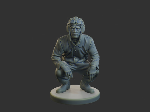 Rus Sovyet tankı Mürettebat STC WW2 1 002 3D Baskı Modeli