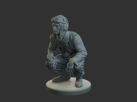 Rus Sovyet tankı Mürettebat STC WW2 1 002 3D Baskı Modeli