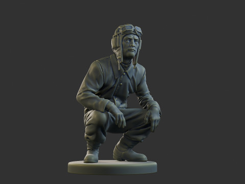 Rus Sovyet tankı Mürettebat STC WW2 1 002 3D Baskı Modeli