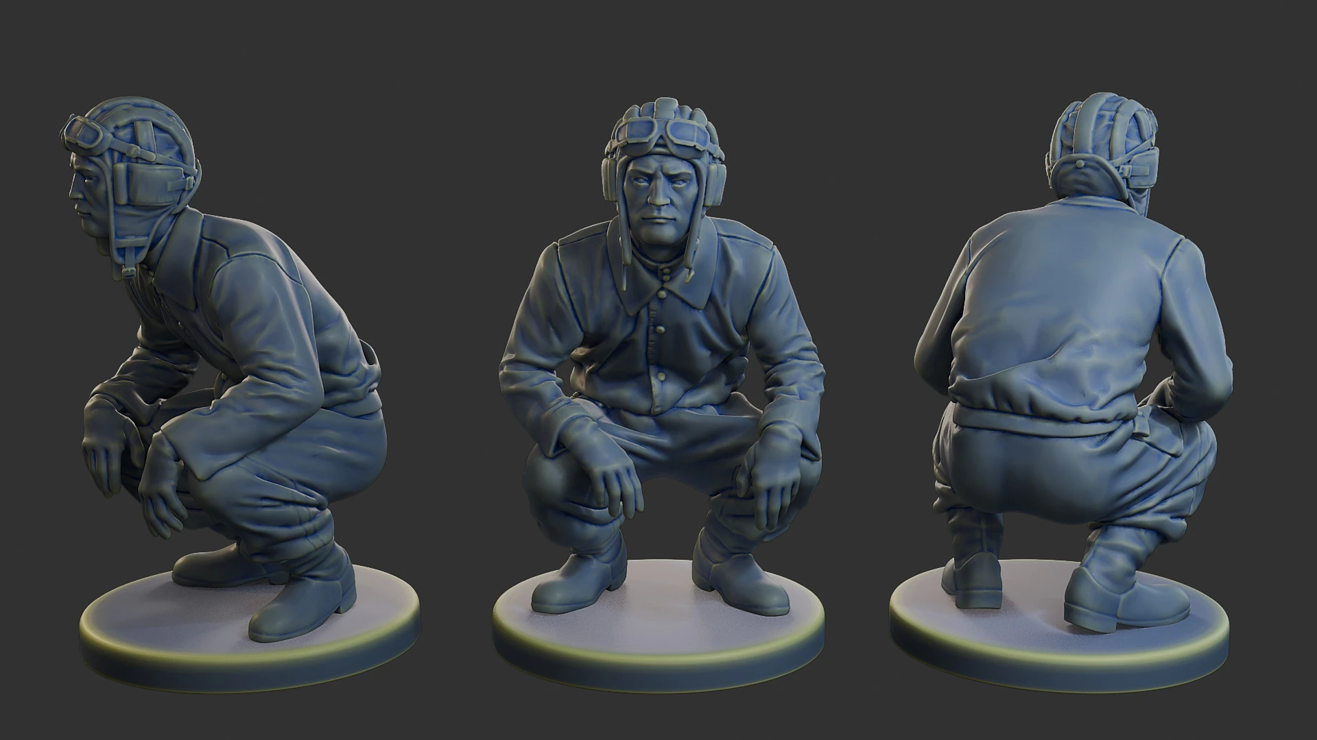 Equipaggio di carri armati sovietici russi STC WW2 1 002 Modello di stampa 3D .c4d .max .obj .3ds .fbx .stl .blend